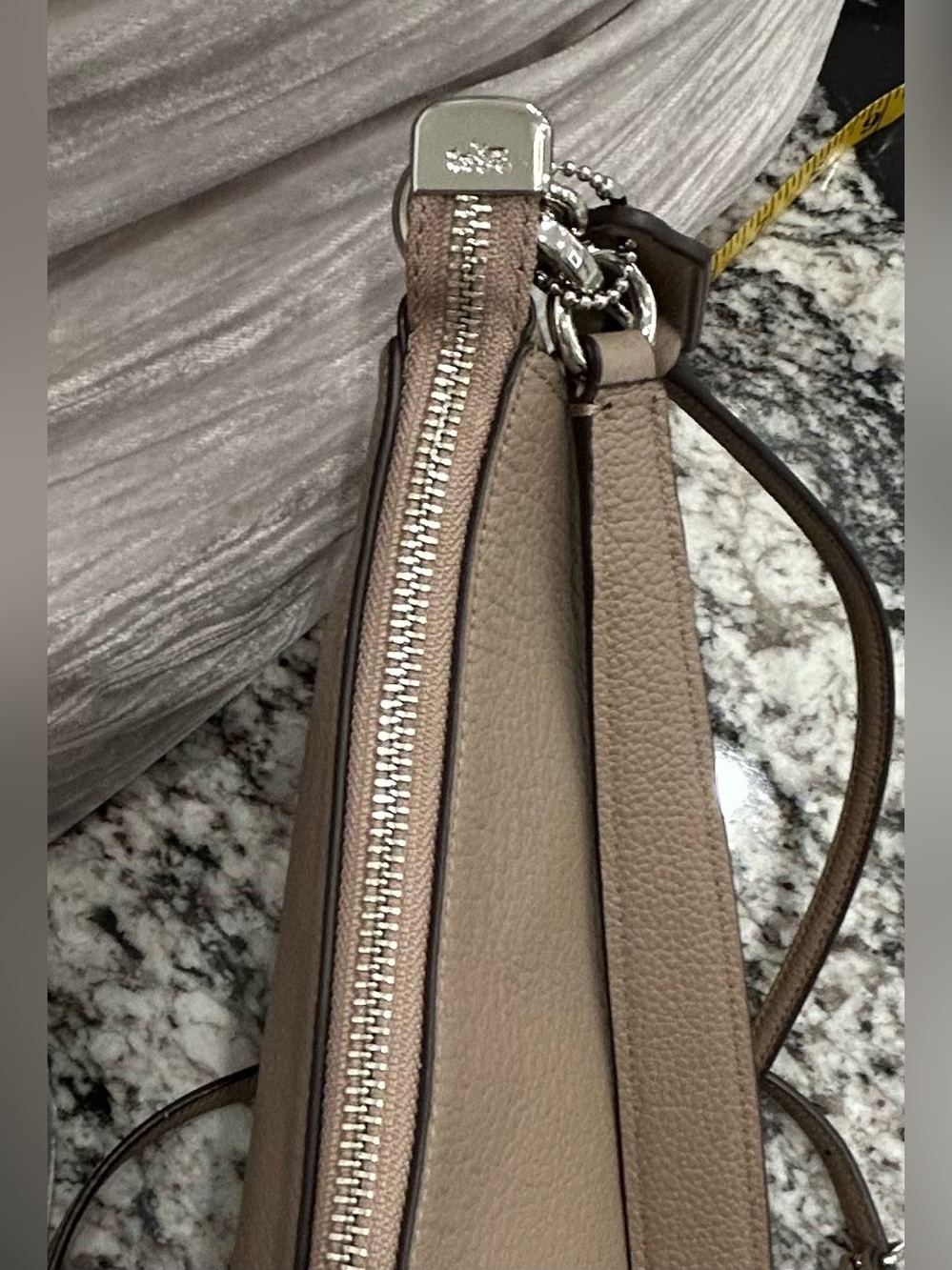Coach Pebble Leather Crossbody Bag in Taupe - Picture 8 of 13